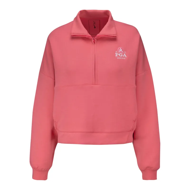 Nike 2026 PGA Championship Women's 24.7 ImpossiblySoft Half Zip in Sea Coral made by Nike