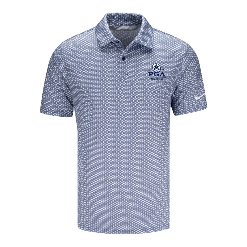 Nike 2026 PGA Championship Velocity Micro Circles Polo in College Navy and White made by Nike
