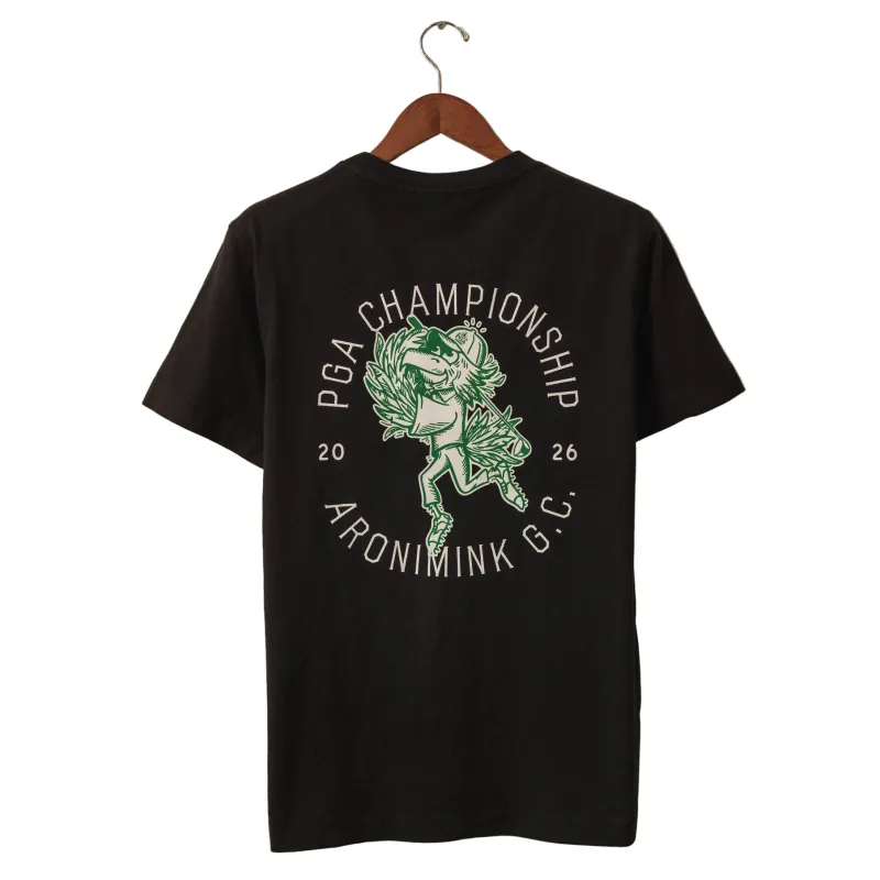 Underdog 2026 PGA Championship Eagle Mascot T-Shirt in Black made by PGA Tour