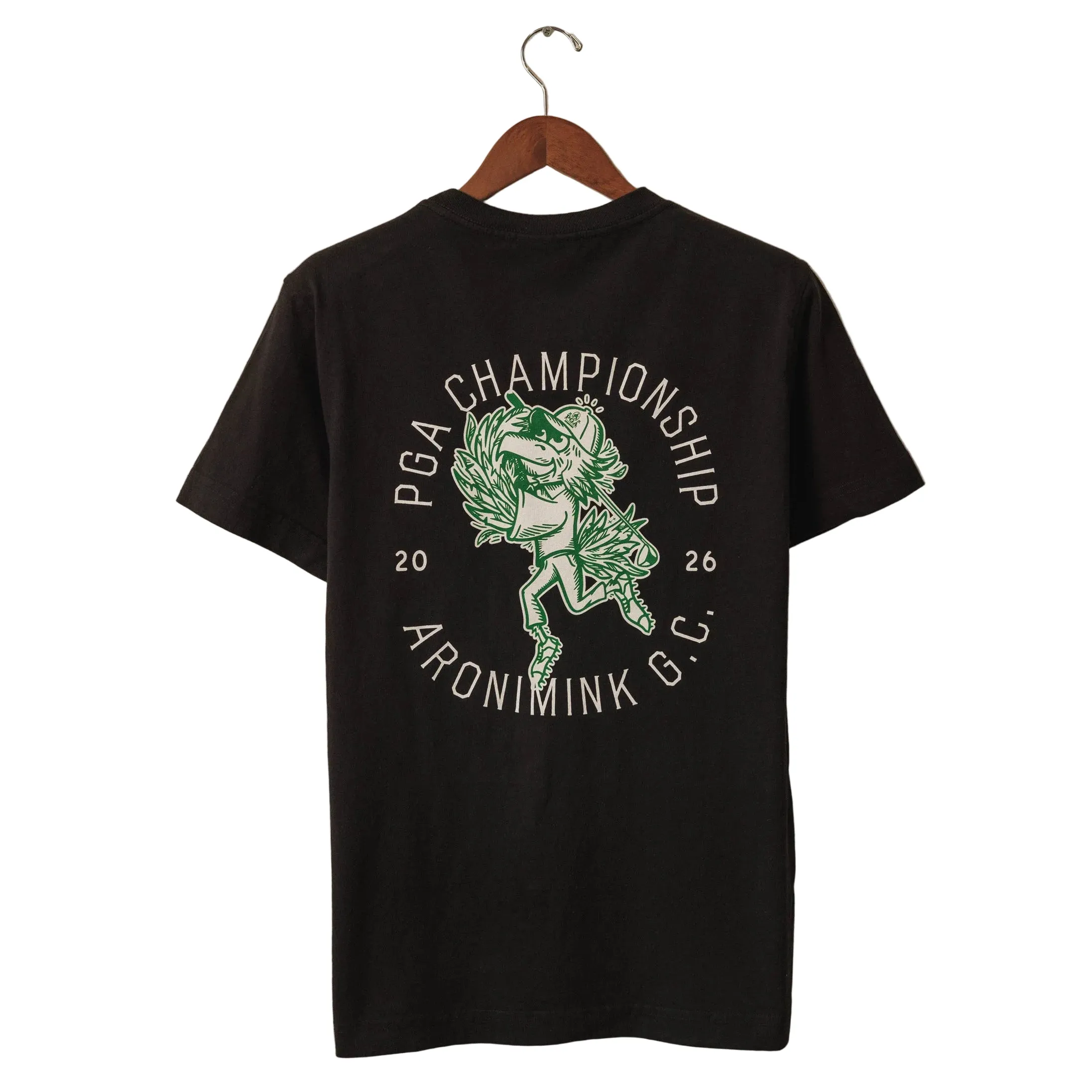 Underdog 2026 PGA Championship Eagle Mascot T-Shirt in Black sold by PGA Tour