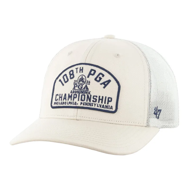 '47 Brand 2026 PGA Championship Leland Trucker Hat in Natural Beige made by 47