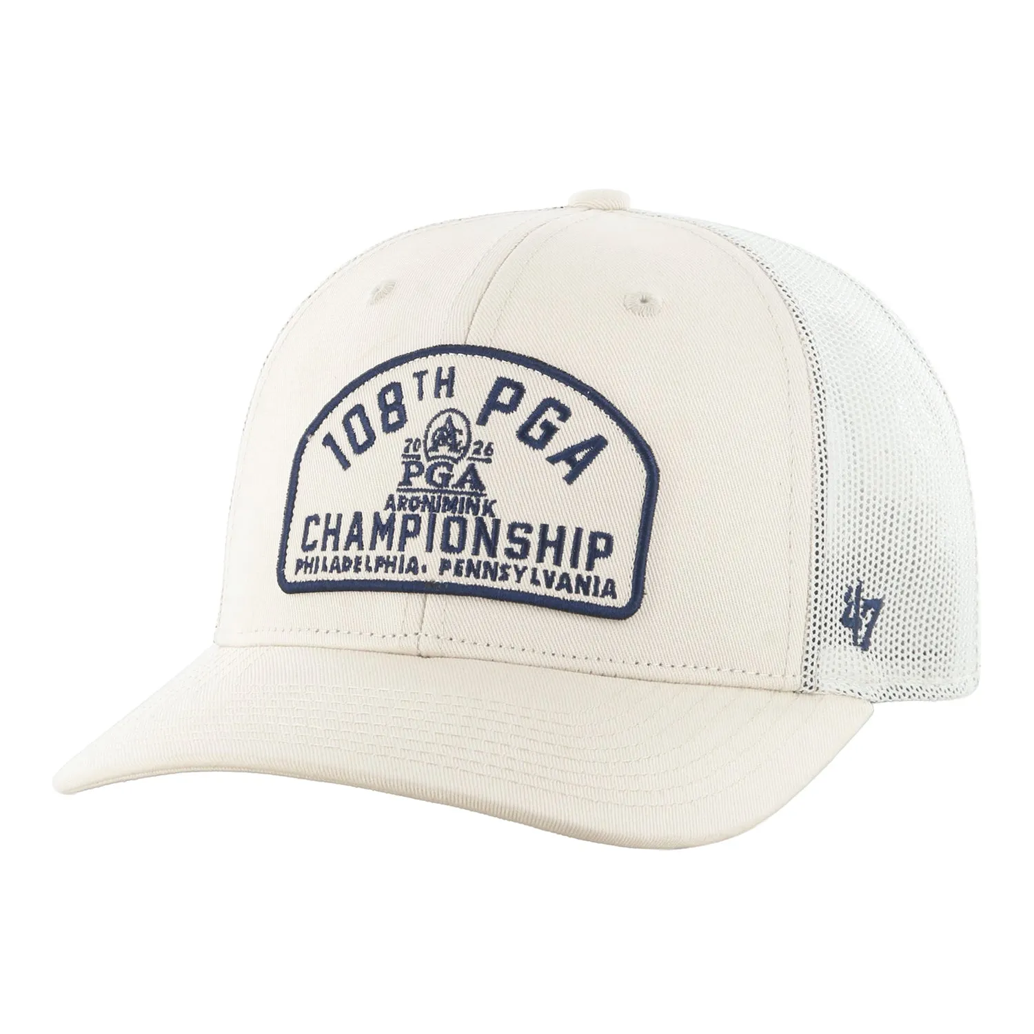 '47 Brand 2026 PGA Championship Leland Trucker Hat in Natural Beige sold by PGA Tour