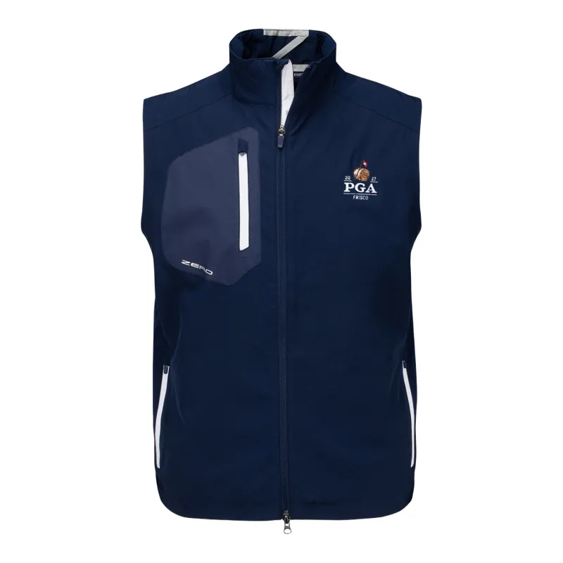 Zero Restriction 2027 PGA Championship Z700 Full Zip Vest in Navy made by PGA Tour