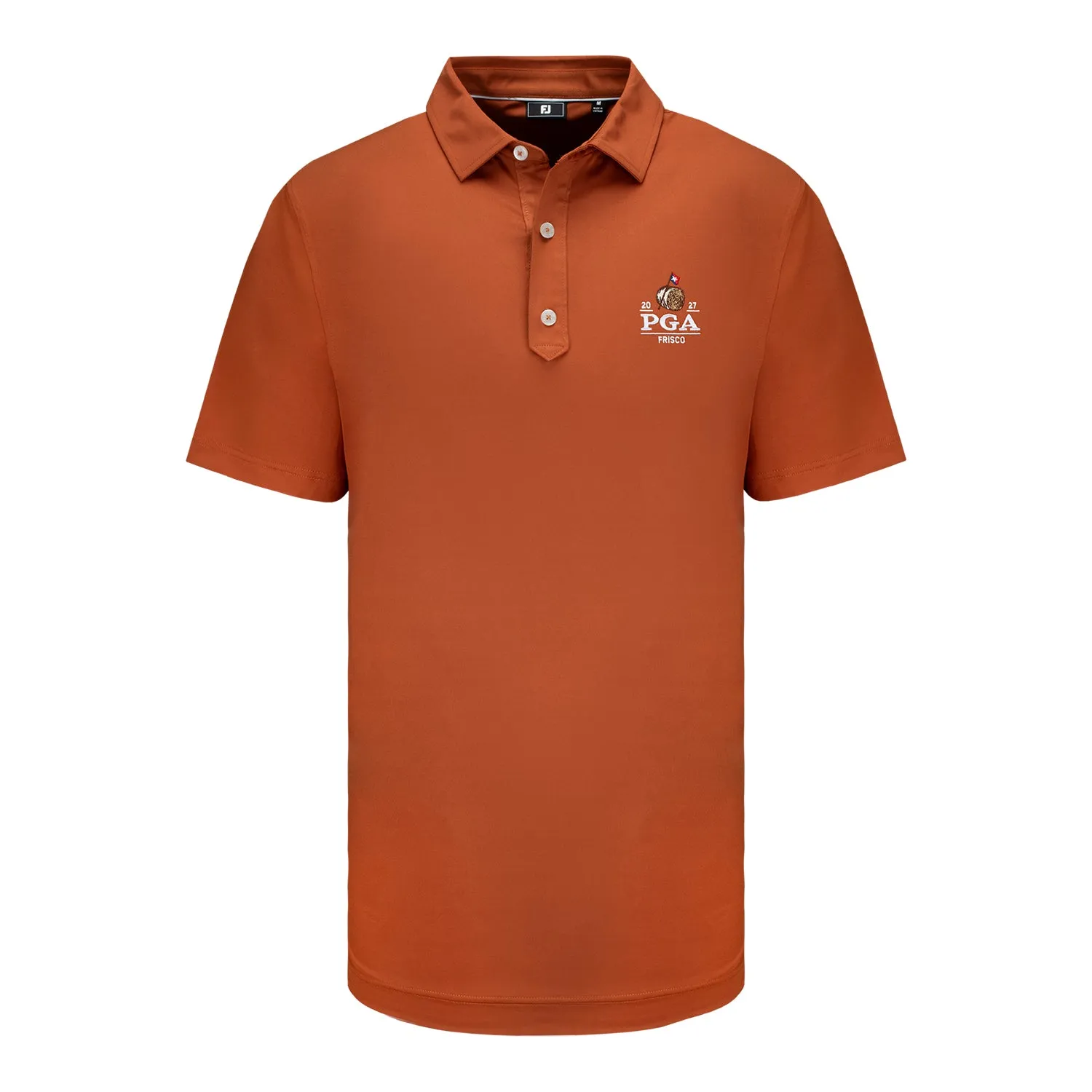 FootJoy 2027 PGA Championship Solid Lisle Polo in Orange Reset sold by PGA Tour