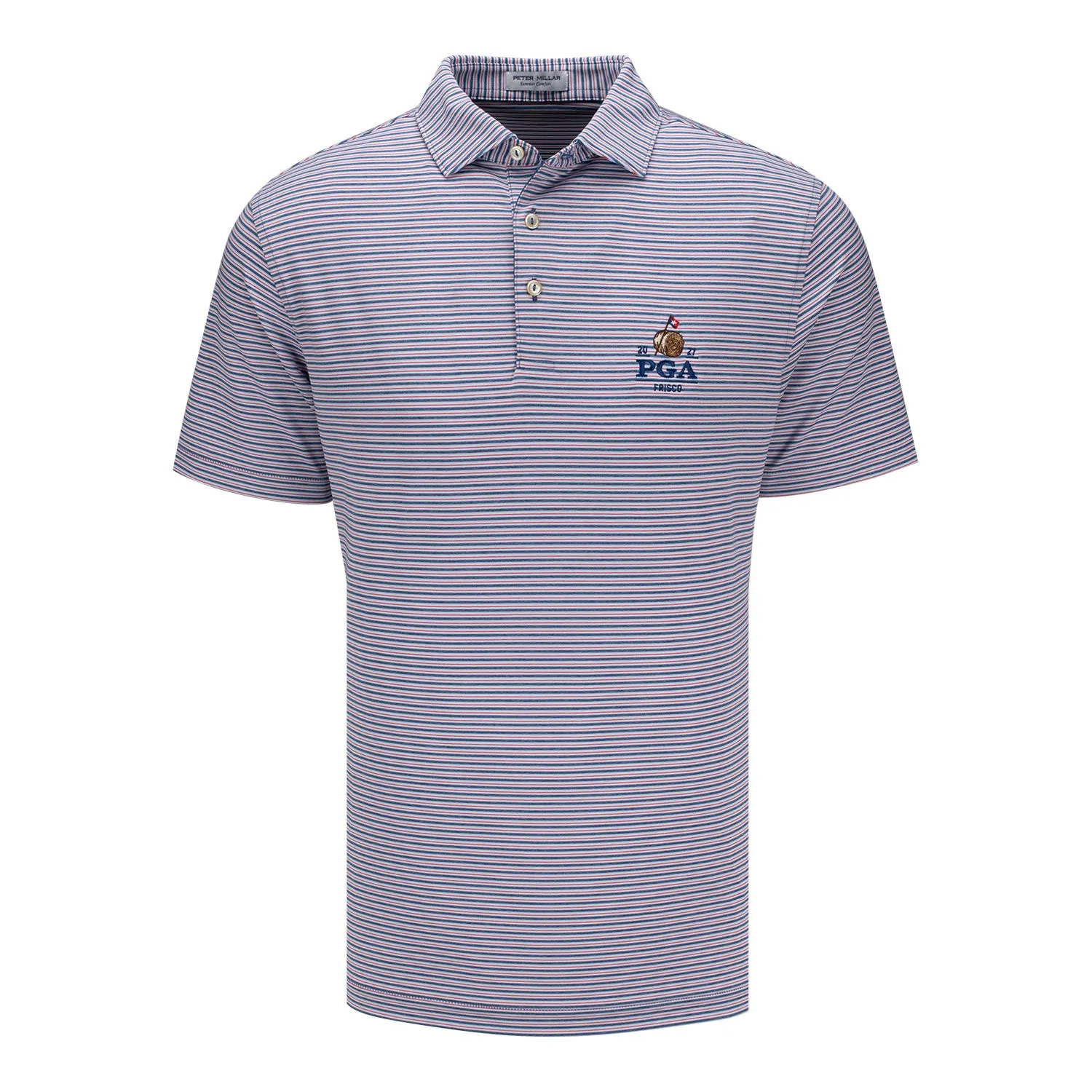 Peter Millar 2027 PGA Championship Owens Performance Jersey Polo in Windsor Blue sold by PGA Tour