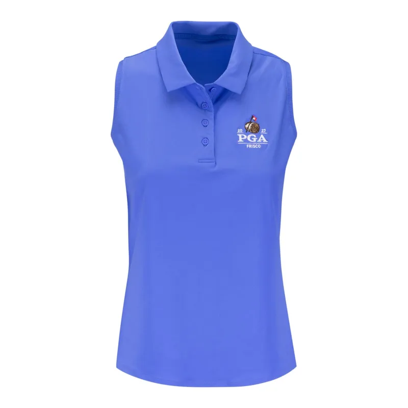 Nike 2027 PGA Championship Women's Victory Sleeveless Polo in Sapphire made by Nike