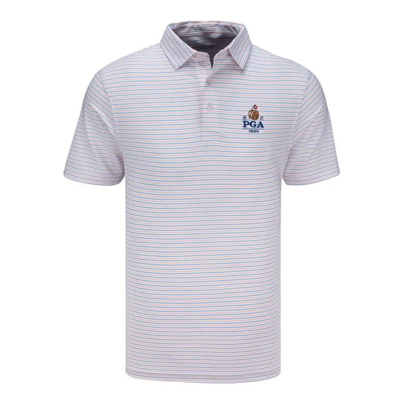 Straight Down 2027 PGA Championship Preserve Stripe Polo in Spritz made by PGA Tour