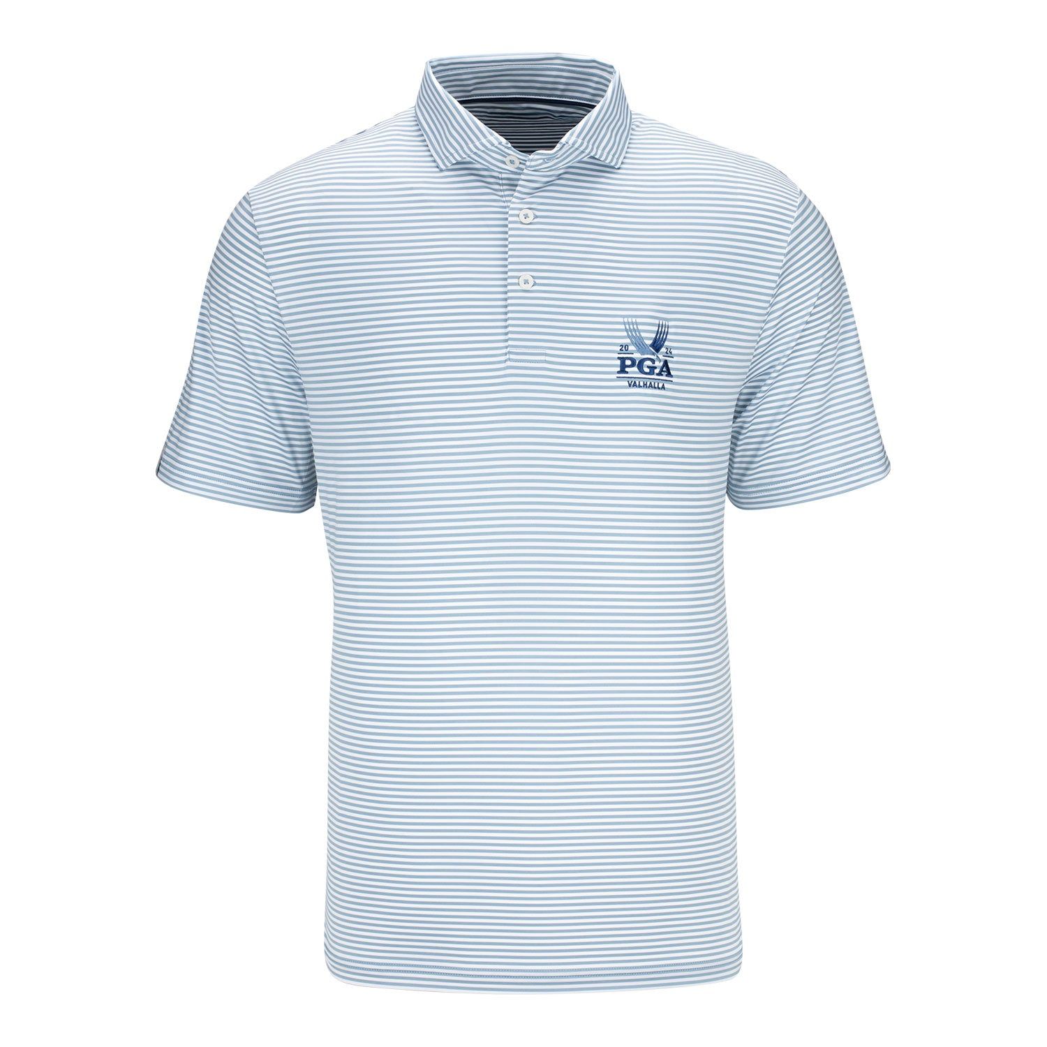 Ralph Lauren 2024 PGA Championship Men's Featherweight Airflow Jersey Polo in Vessel Blue sold by PGA Tour