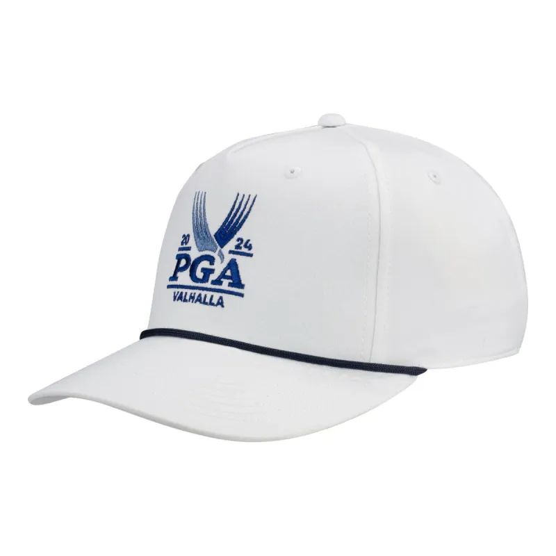 Ahead 2024 PGA Championship Classic Fit Rope Adjustable Hat in White made by PGA Tour