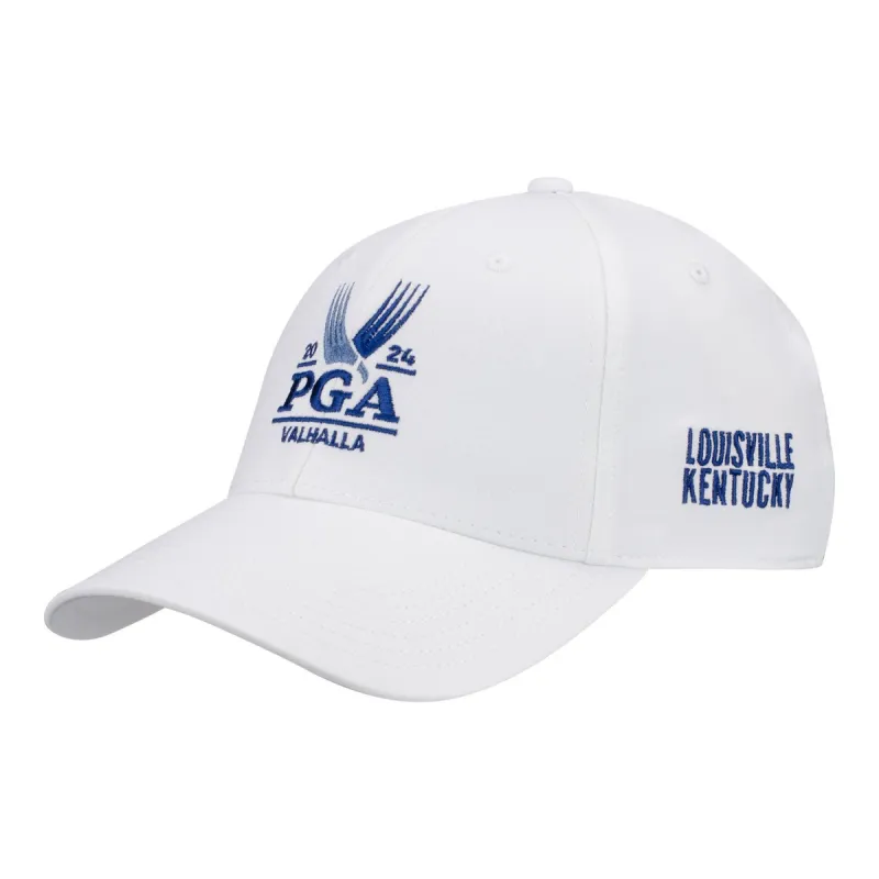 Ahead 2024 PGA Championship Ultimate Fit Adjustable Hat in White sold by PGA Tour