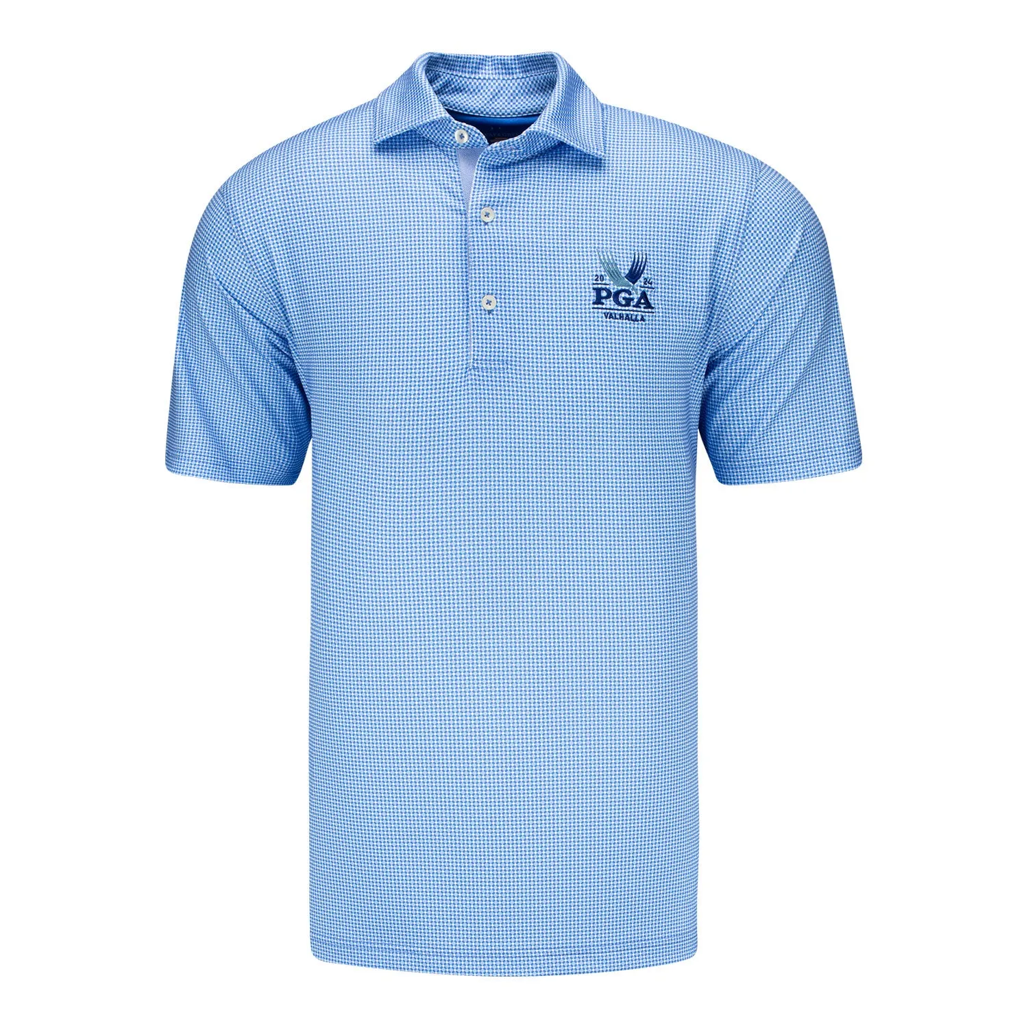 Fairway & Greene 2024 PGA Championship Dot Pattern Print Polo in Bluff sold by PGA Tour