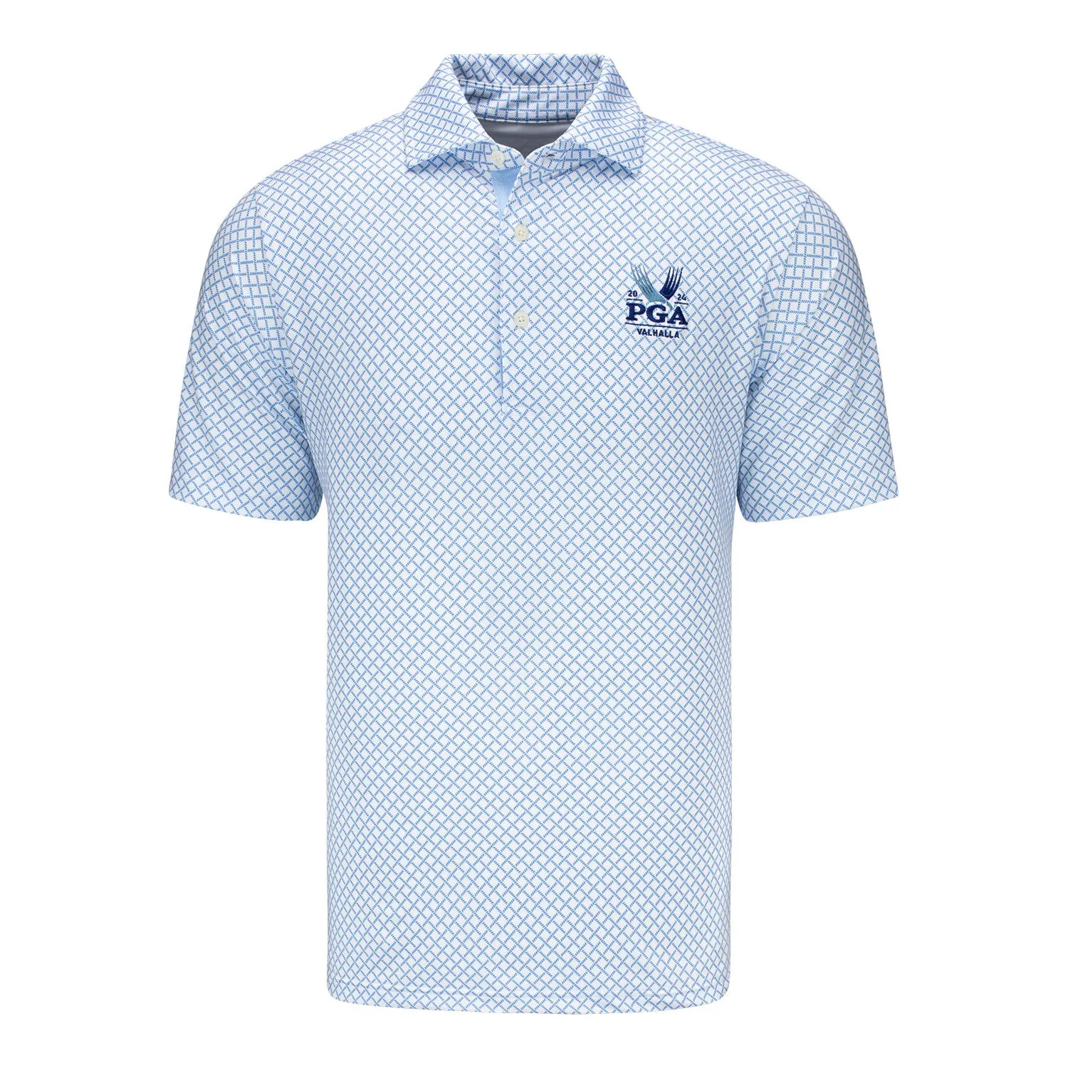 Fairway & Greene 2024 PGA Championship Diamond Pattern Print Polo in White sold by PGA Tour