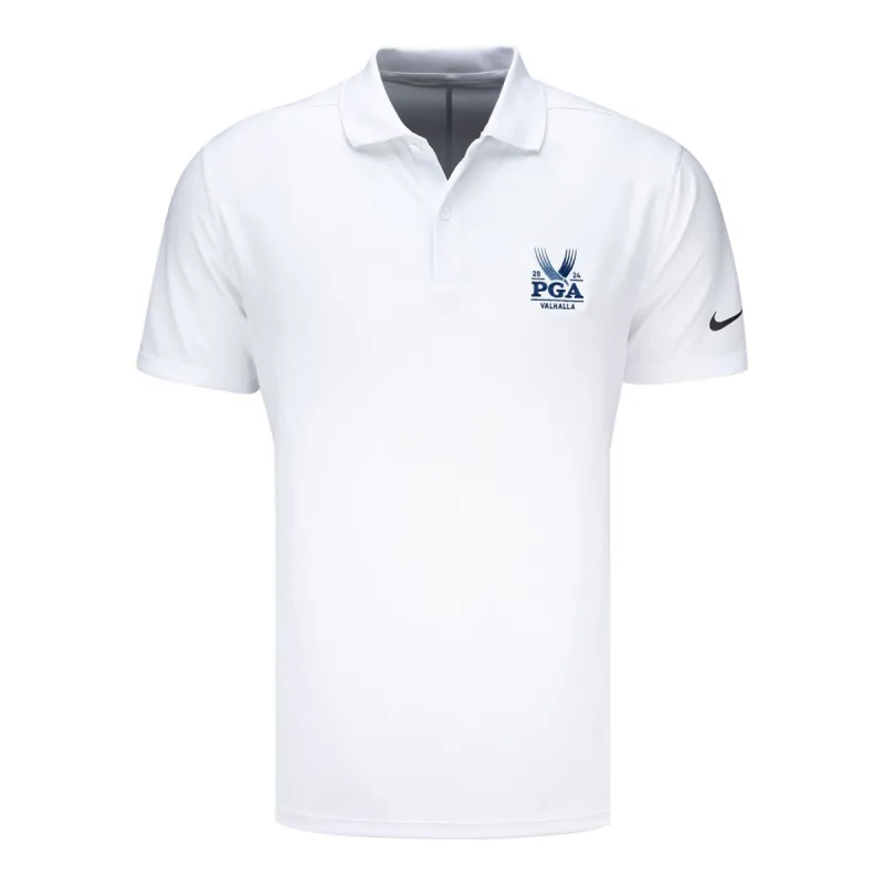 Nike 2024 PGA Championship Victory Solid Polo in White sold by PGA Tour