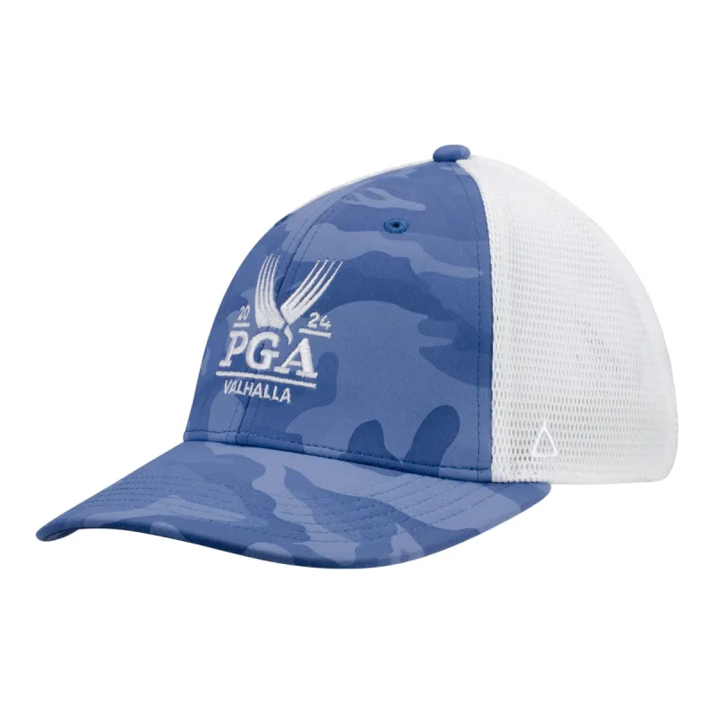Ahead 2024 PGA Championship Classic Fit Mesh Back Fitted Hat in Blue Multi Camo sold by PGA Tour