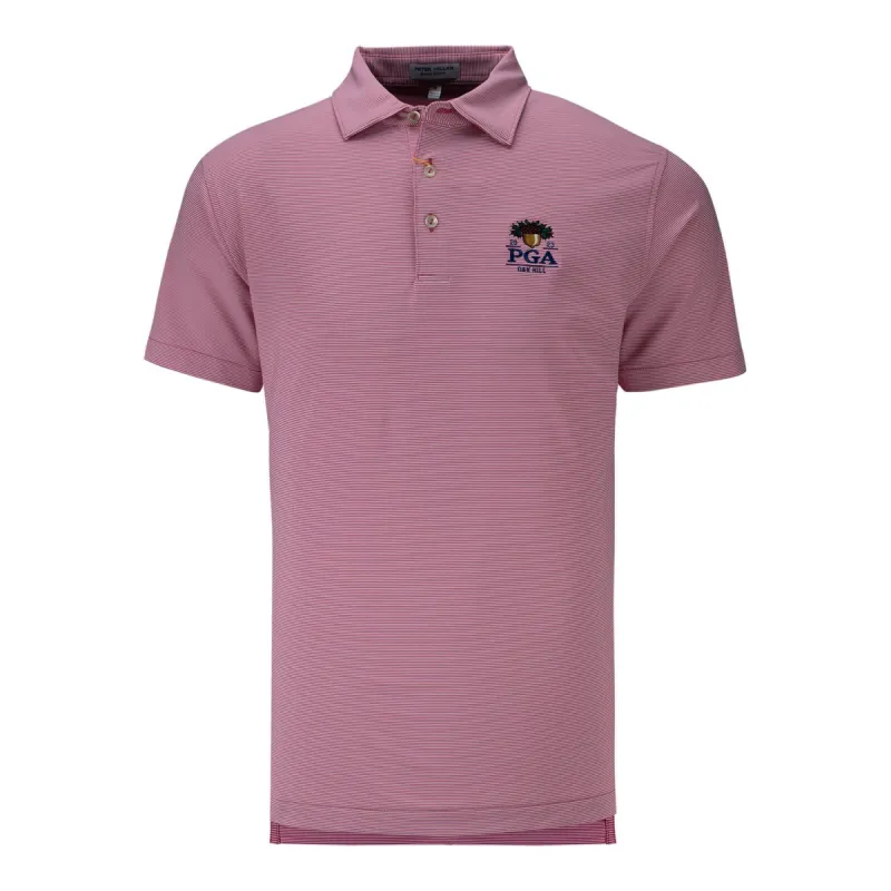 Peter Millar 2023 PGA Championship Jubilee Jersey Polo in Cape Red sold by PGA Tour