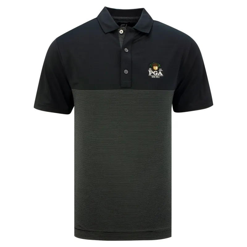 FootJoy 2023 PGA Championship English Pin Stripe Polo in Black sold by PGA Tour