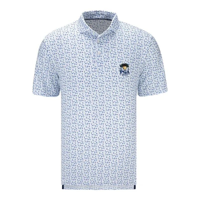 Ralph Lauren 2023 PGA Championship Lightweight Airflow Ball & Club Print Jersey Polo sold by PGA Tour