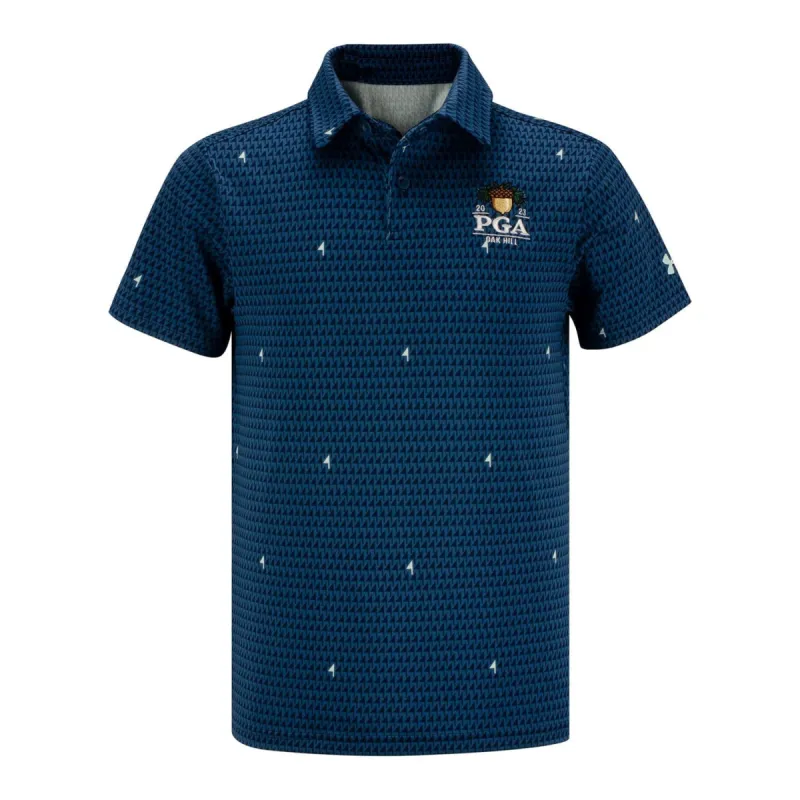 Under Armour 2023 PGA Championship Boys Playoff Pin Flag Print Polo- Petrol sold by PGA Tour
