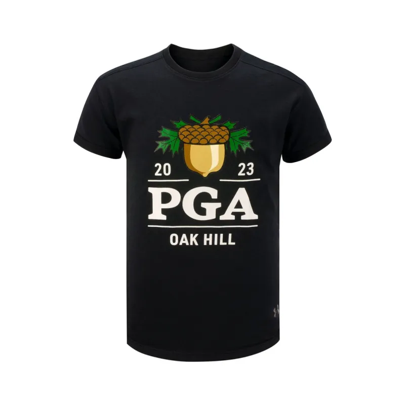 Under Armour 2023 PGA Championship S19 Girls Performance Cotton SS Tee- Black sold by PGA Tour