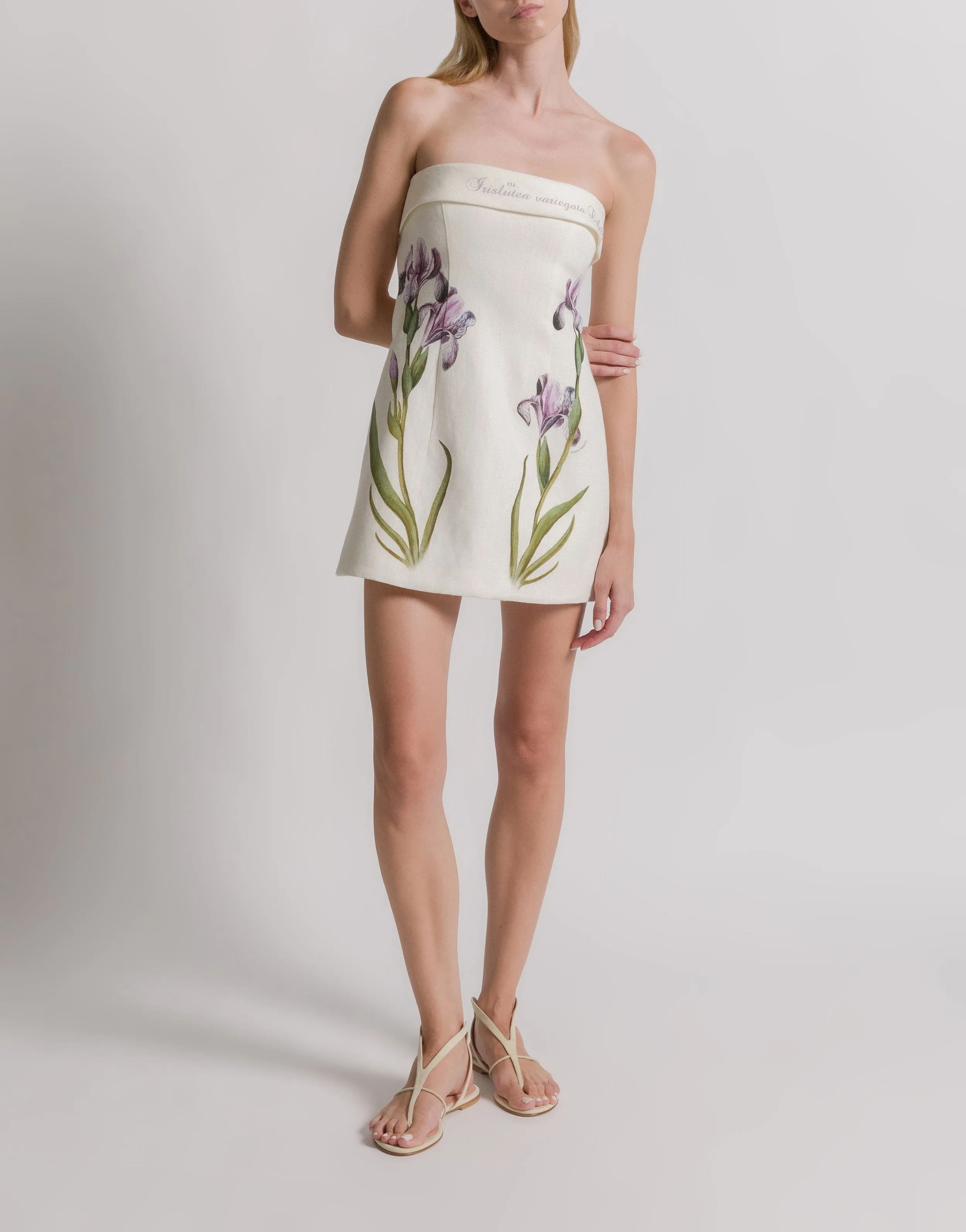 Abito bustier in lino con stampa Iris sold by Philosophy di Lorenzo Serafini product image thumbnail 2