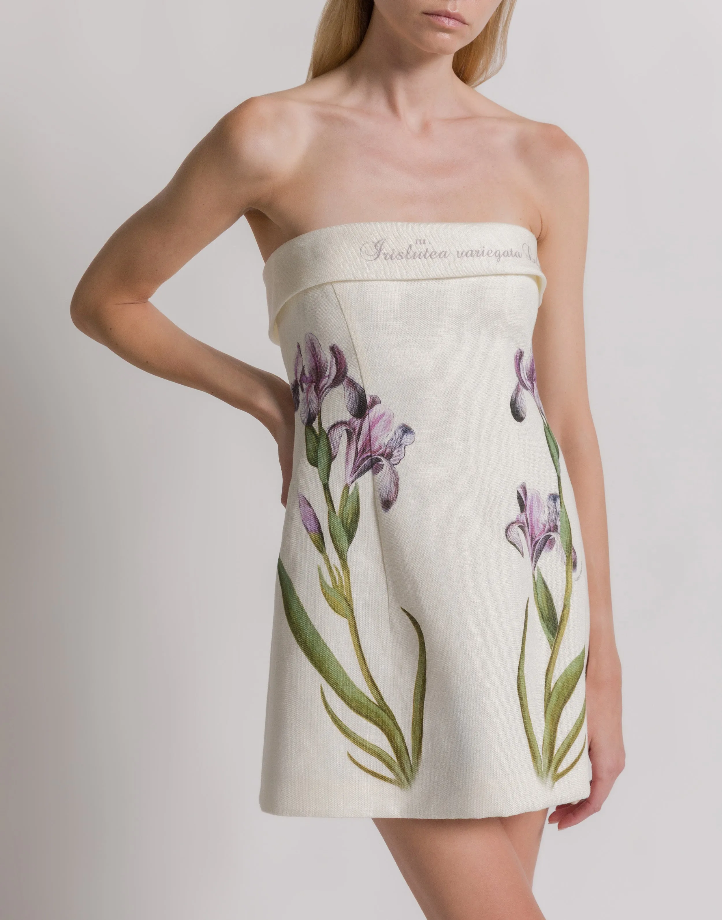 Abito bustier in lino con stampa Iris sold by Philosophy di Lorenzo Serafini product image thumbnail 4