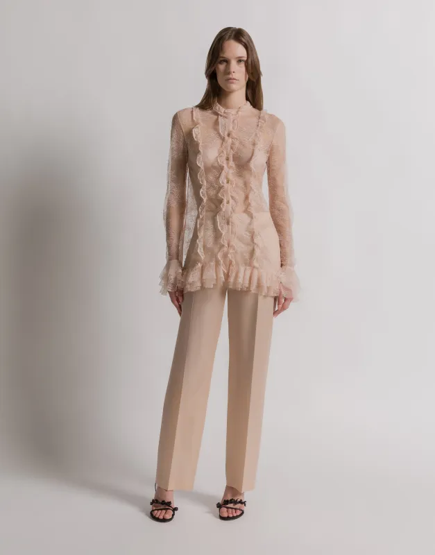 Blusa in pizzo trasparente made by Alberta Ferretti