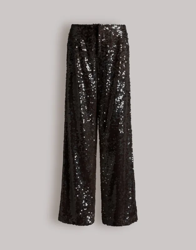 Pantaloni a gamba larga con paillettes made by Alberta Ferretti