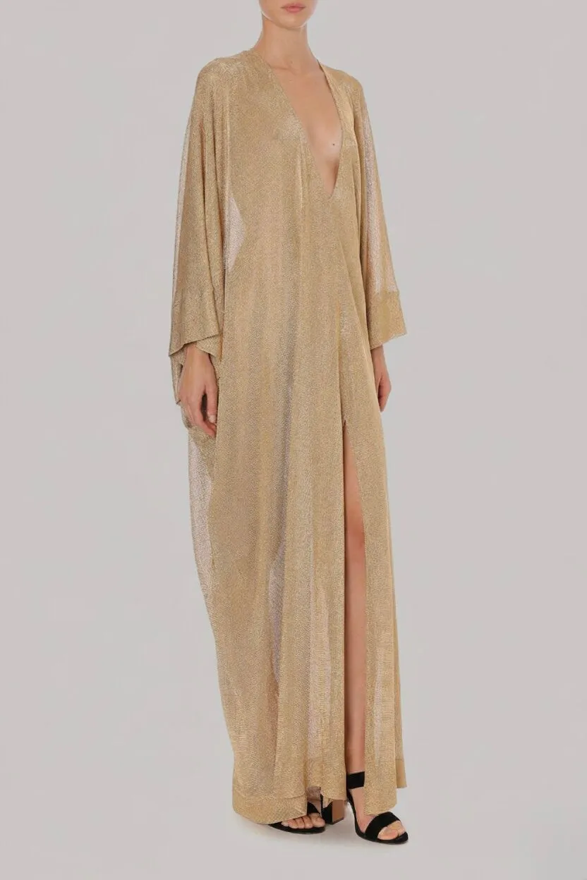 Abito kaftano in rete di lurex oro sold by Philosophy di Lorenzo Serafini product image thumbnail 2