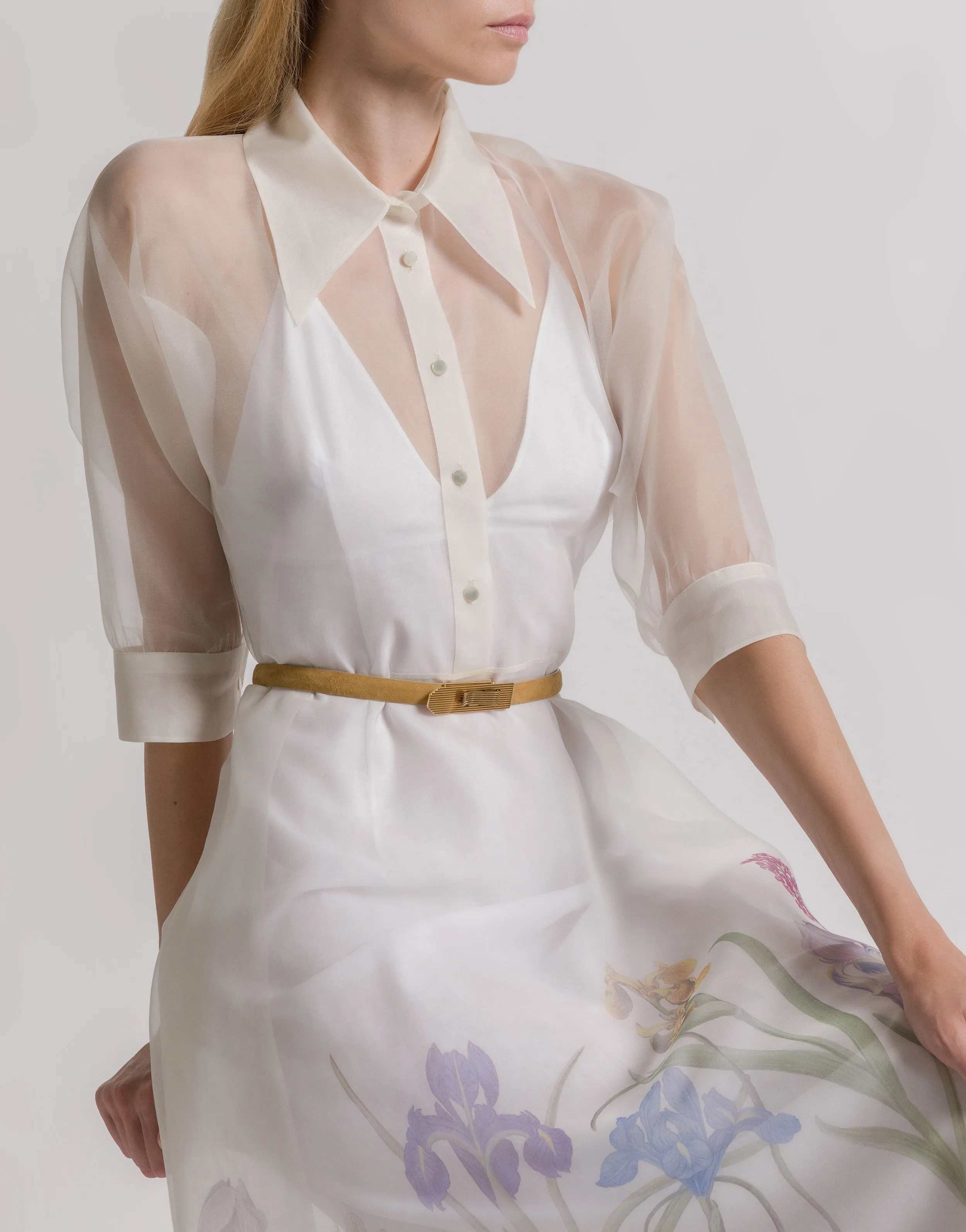 Abito camicia in organza di seta con stampa Iris sold by Philosophy di Lorenzo Serafini product image thumbnail 4