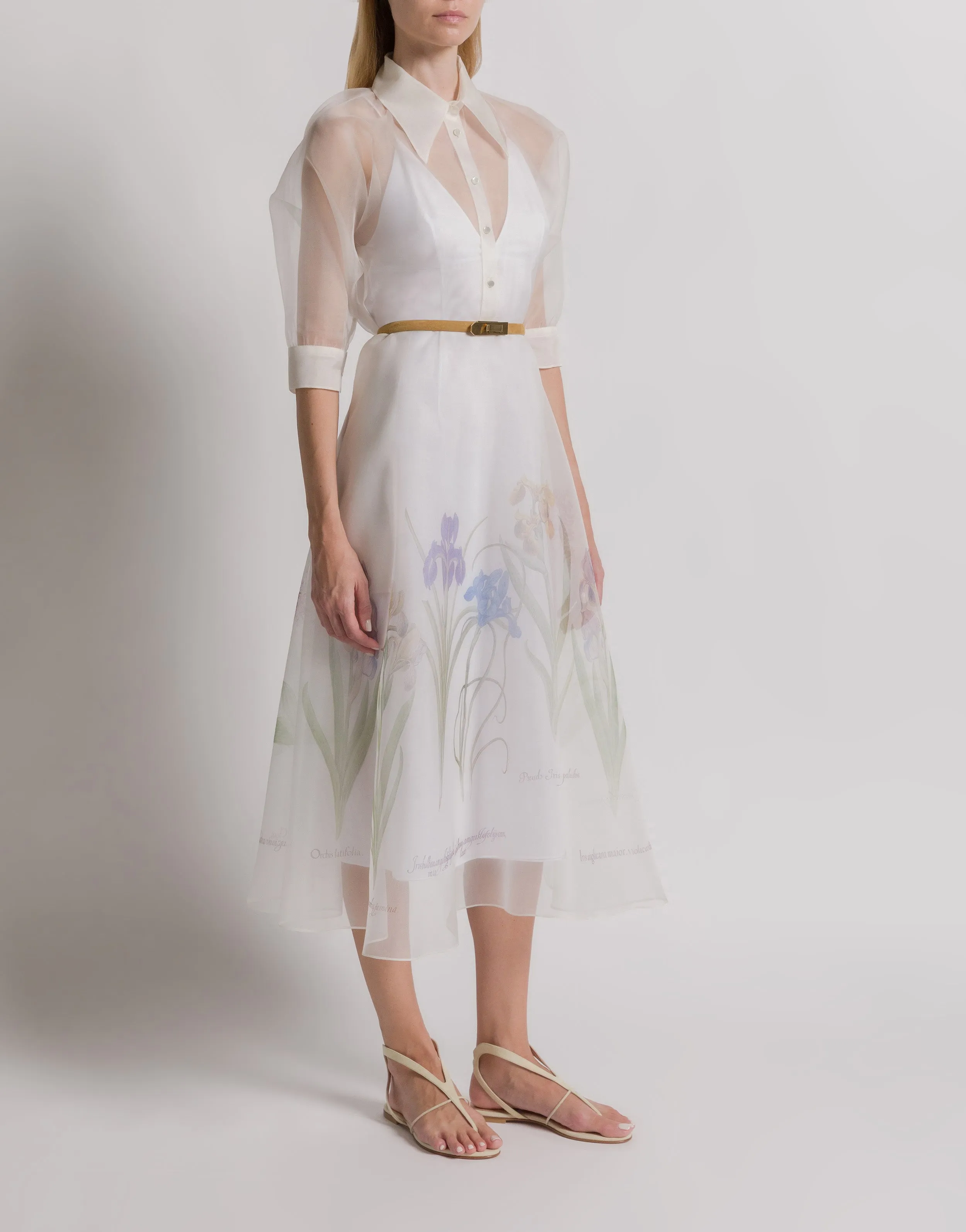 Abito camicia in organza di seta con stampa Iris sold by Philosophy di Lorenzo Serafini product image thumbnail 2