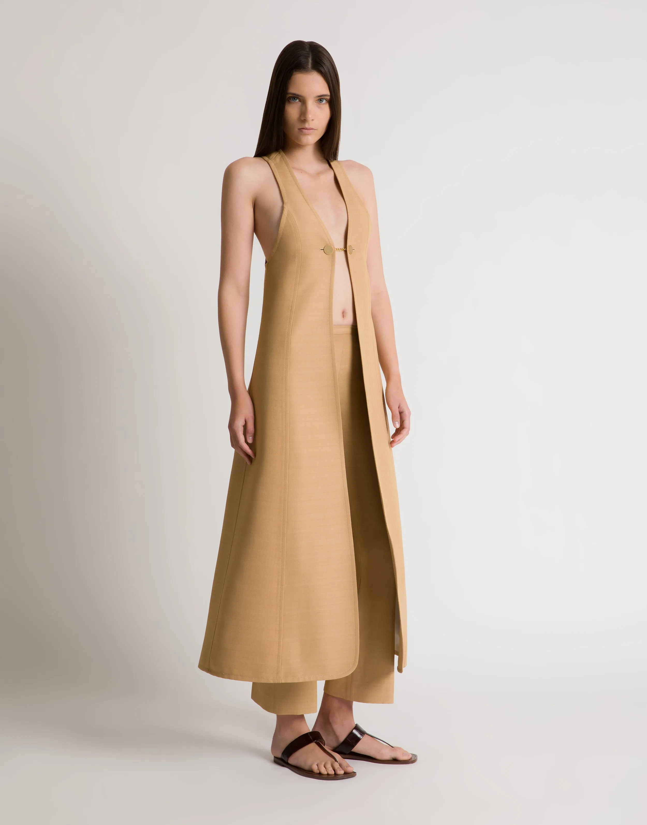 Gilet lungo in viscosa effetto malfilé sold by Philosophy di Lorenzo Serafini product image thumbnail 2