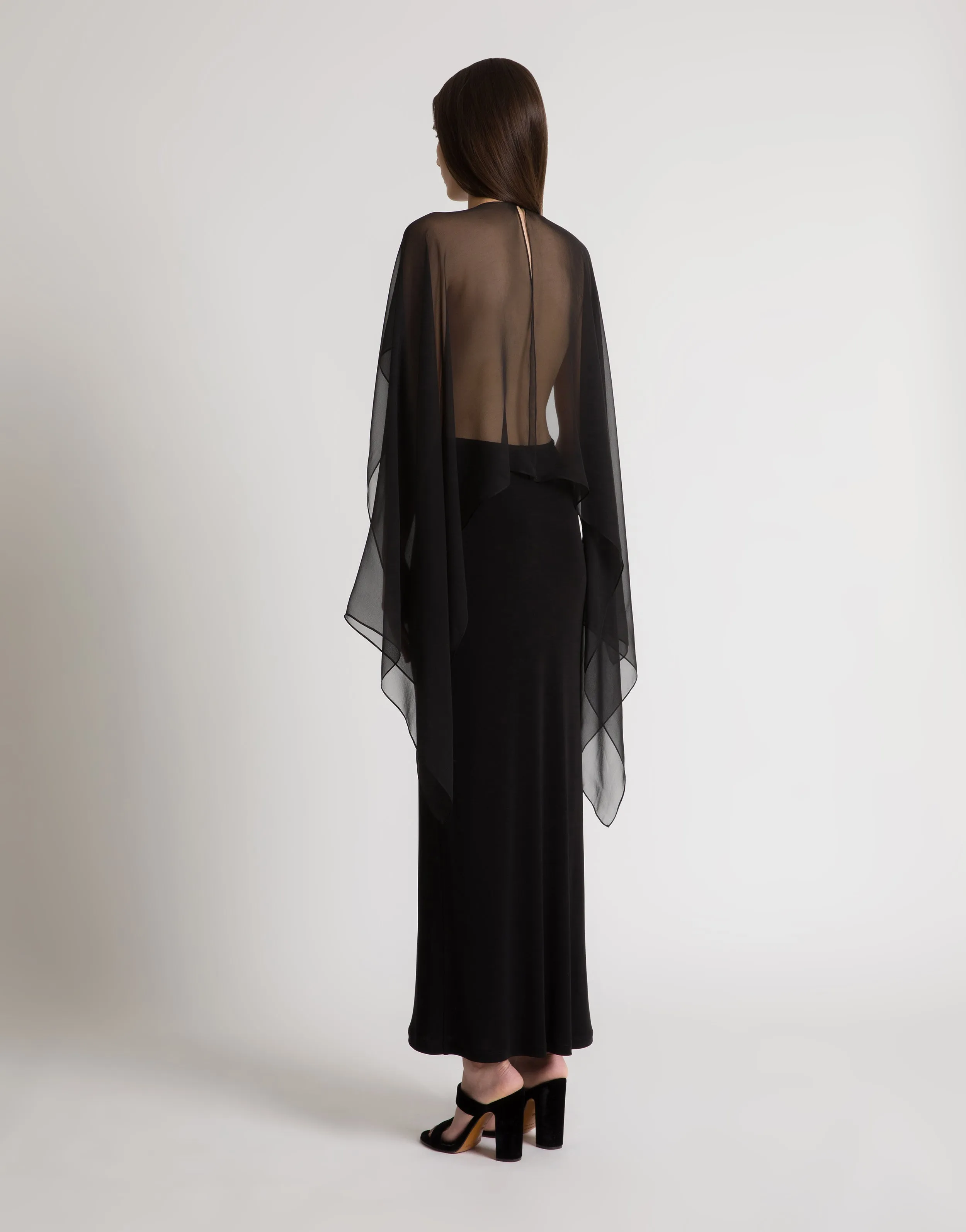 Abito lungo con maniche in chiffon sold by Philosophy di Lorenzo Serafini product image thumbnail 3