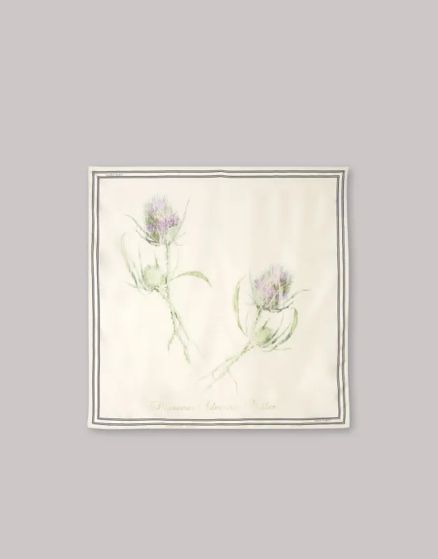 Foulard in seta con stampa a cardo made by Alberta Ferretti