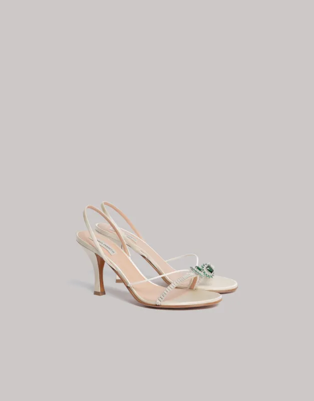 Sandali in raso con cristalli made by Alberta Ferretti