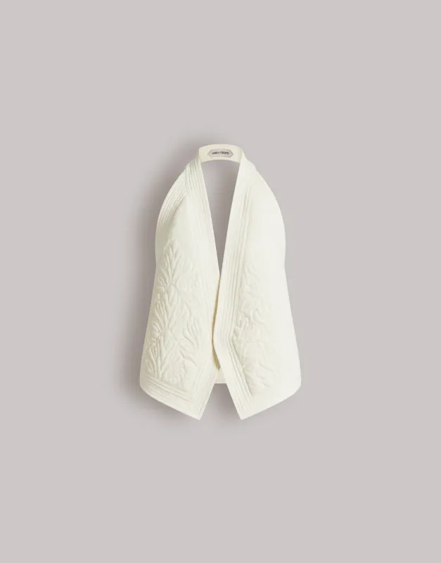 Gilet ricamato con schiena scoperta made by Alberta Ferretti