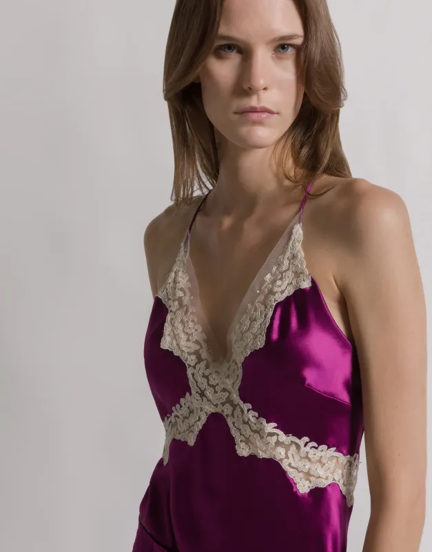 Top in raso con pizzo made by Alberta Ferretti
