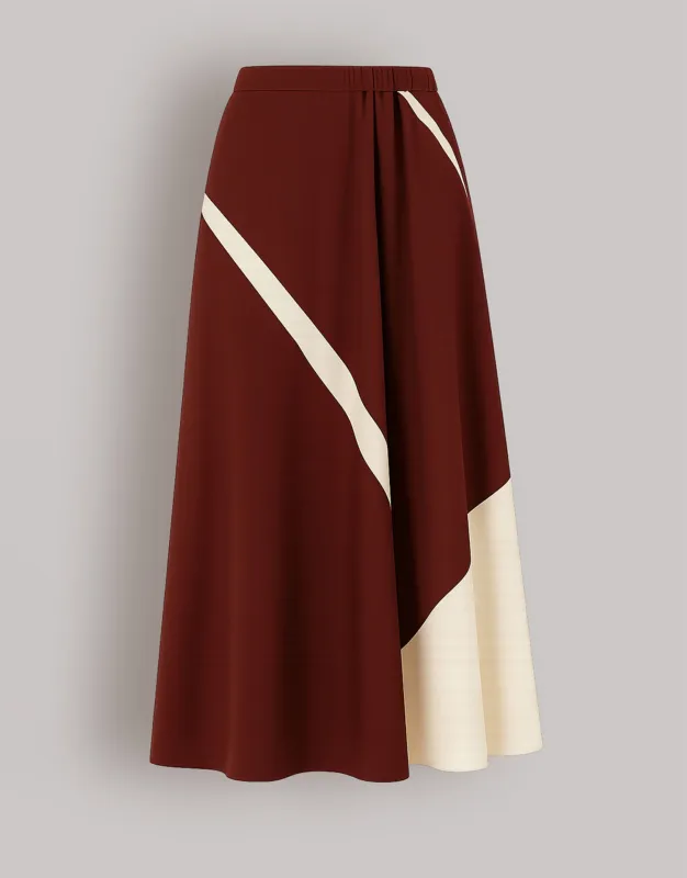 Gonna in twill di viscosa stampato made by Alberta Ferretti