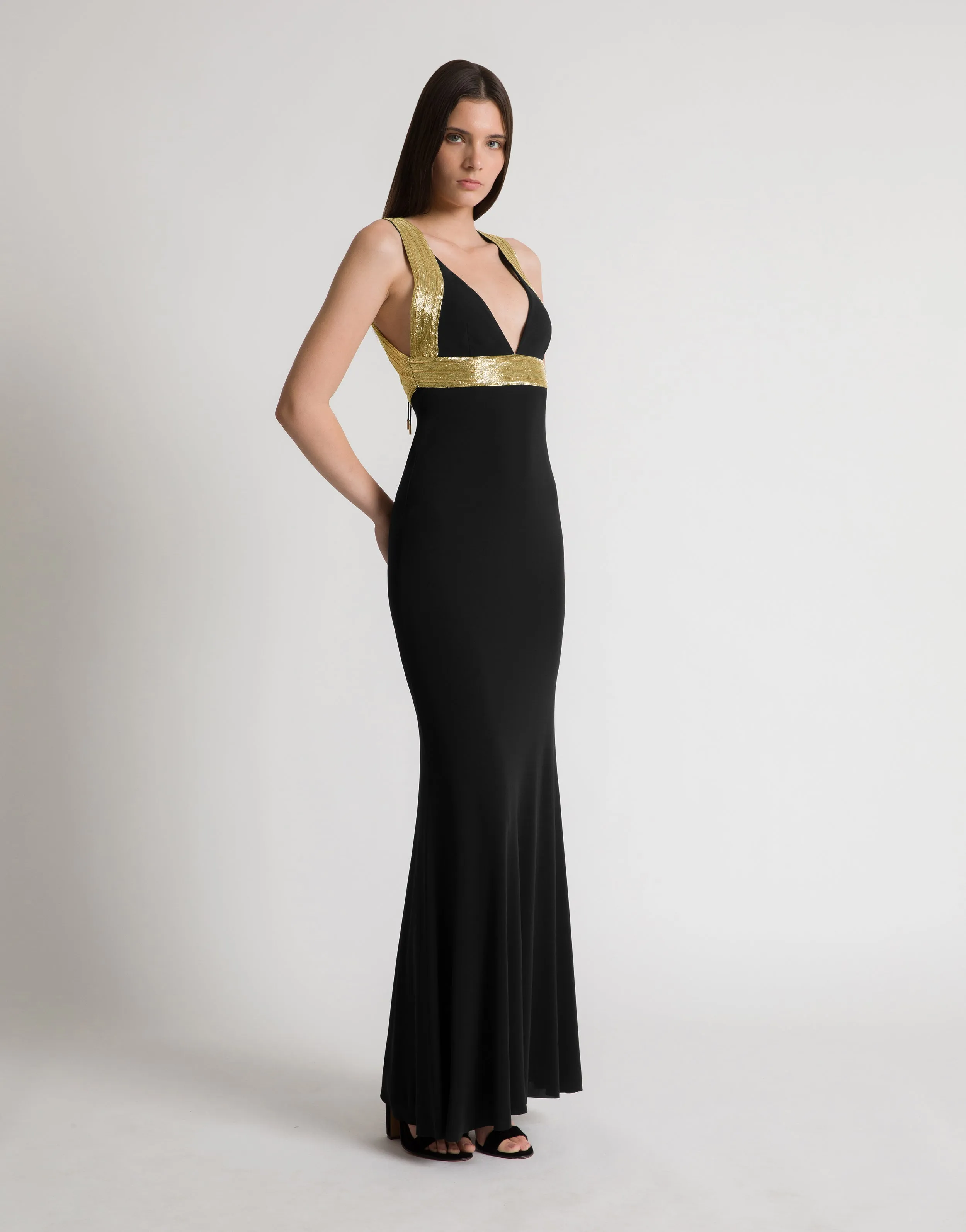 Abito lungo con dettagli ricamati a contrasto sold by Philosophy di Lorenzo Serafini product image thumbnail 2