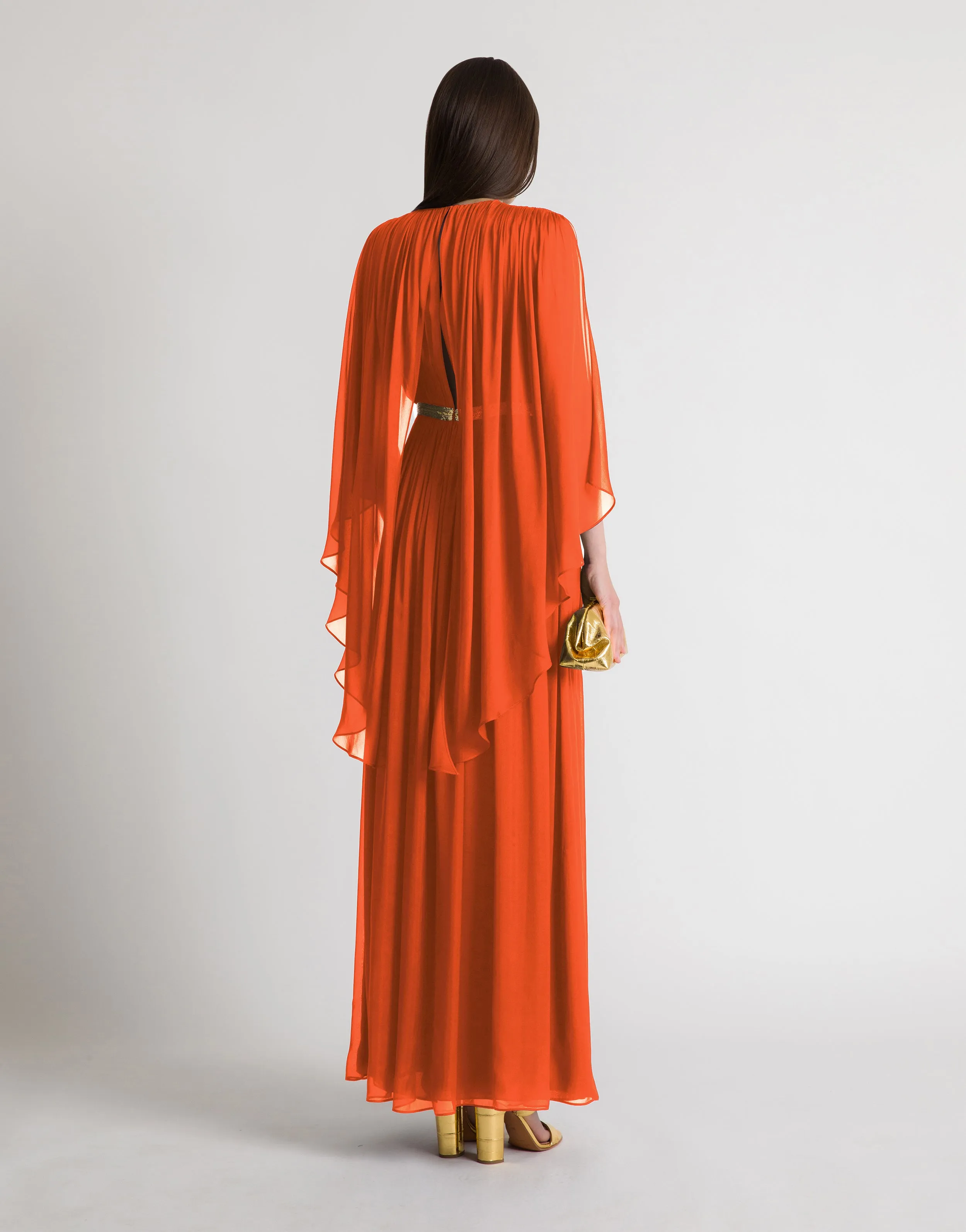 Abito lungo in seta con mantellina sold by Philosophy di Lorenzo Serafini product image thumbnail 3