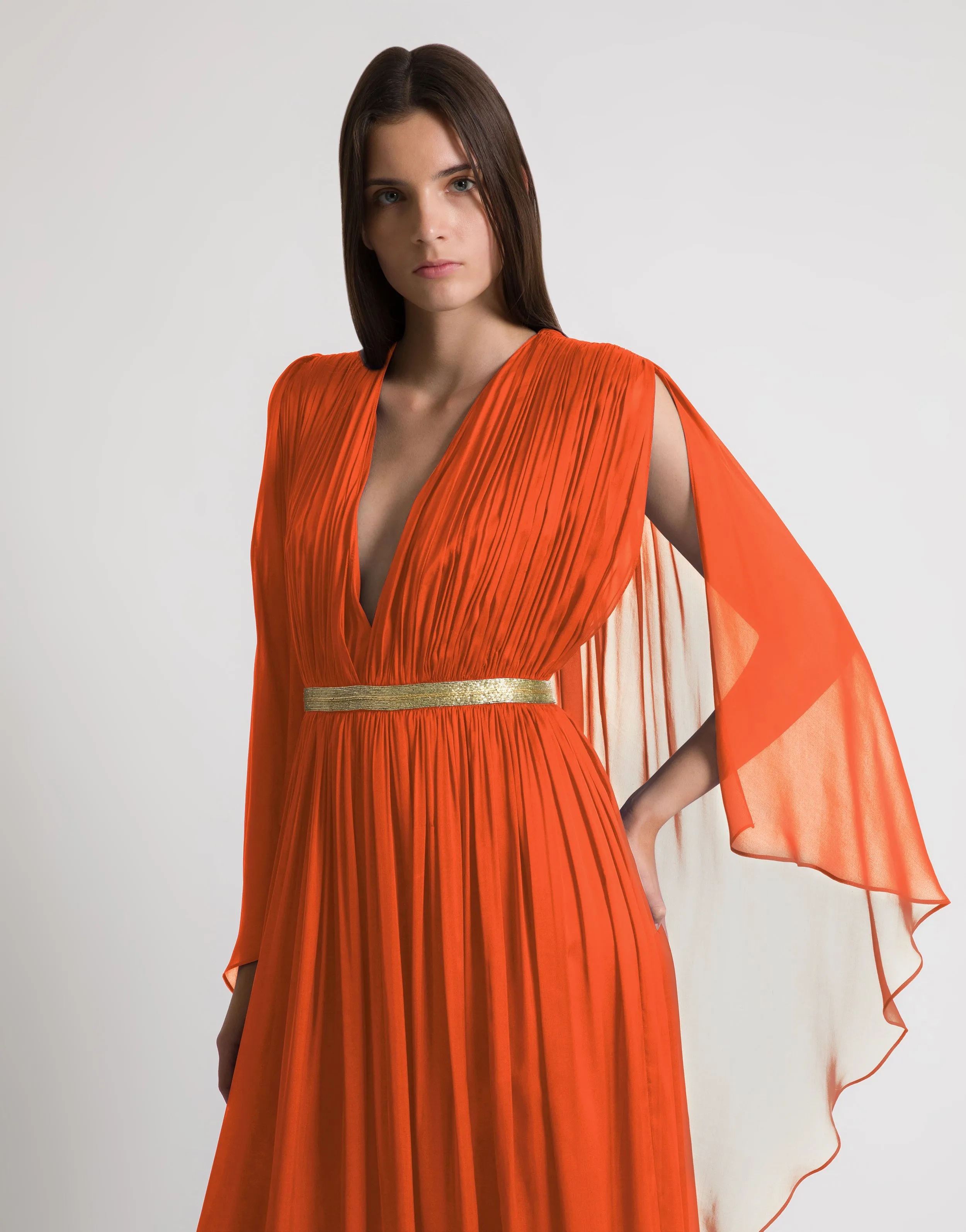 Abito lungo in seta con mantellina sold by Philosophy di Lorenzo Serafini product image thumbnail 4