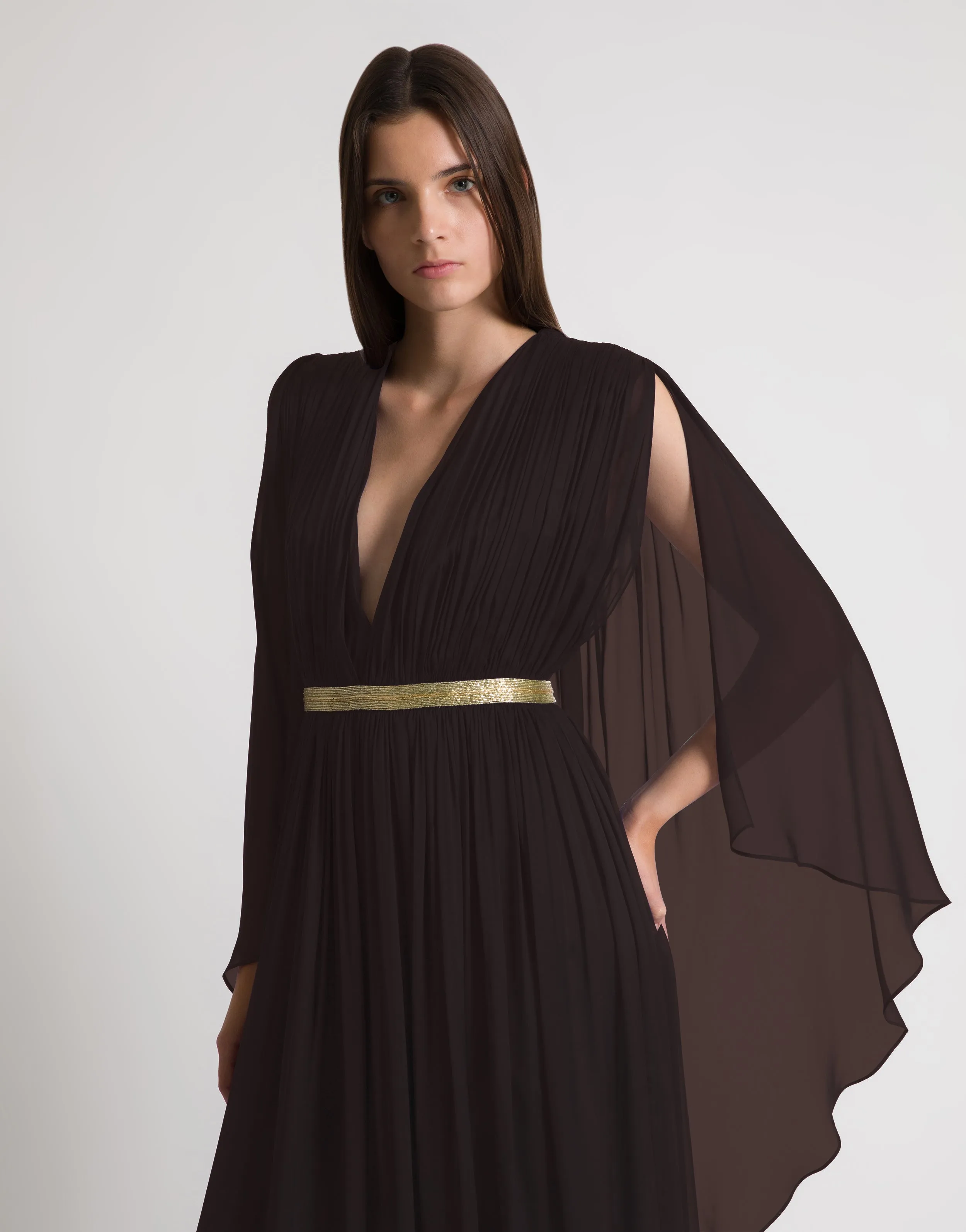 Abito lungo in seta con mantellina sold by Philosophy di Lorenzo Serafini product image thumbnail 4