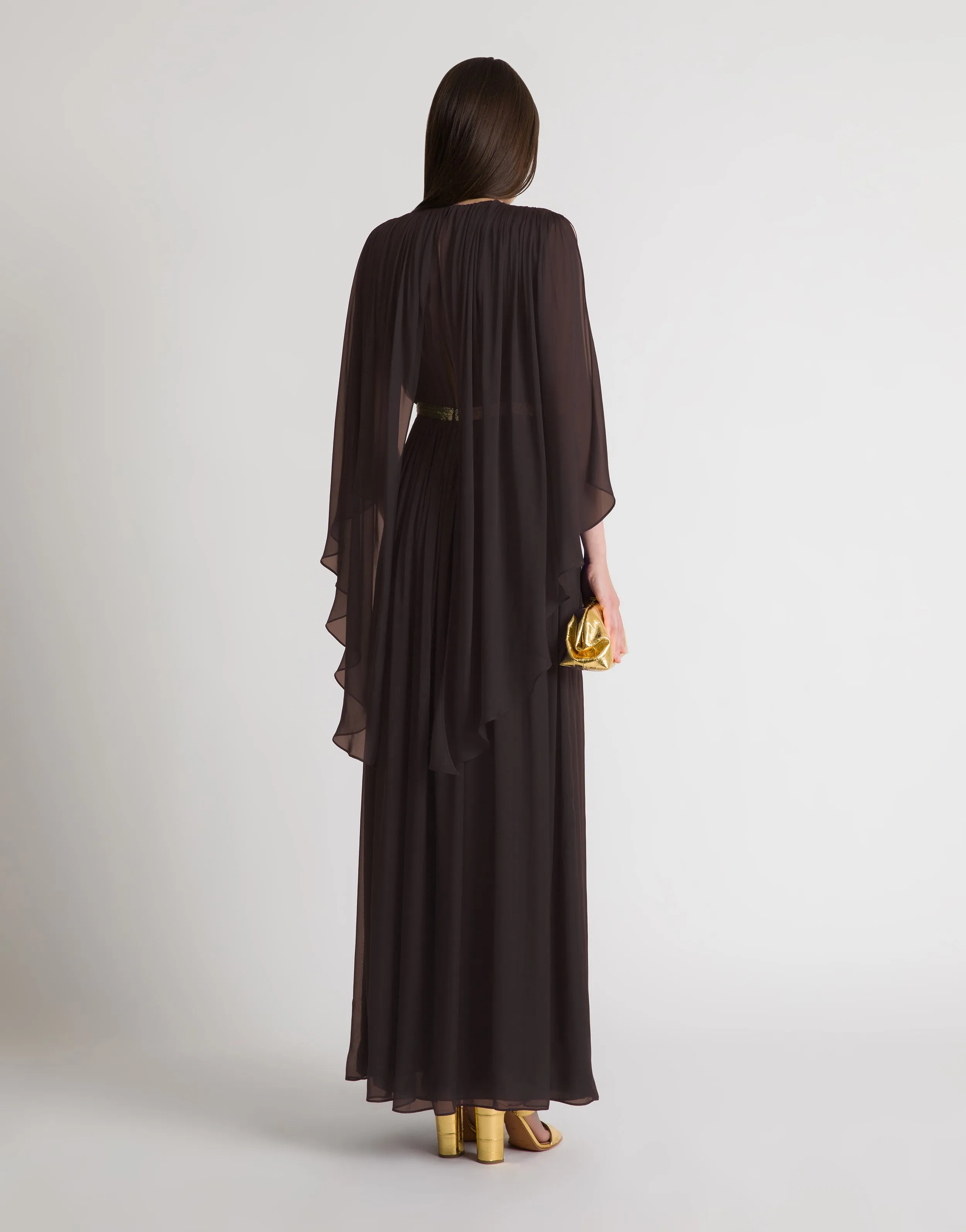 Abito lungo in seta con mantellina sold by Philosophy di Lorenzo Serafini product image thumbnail 3