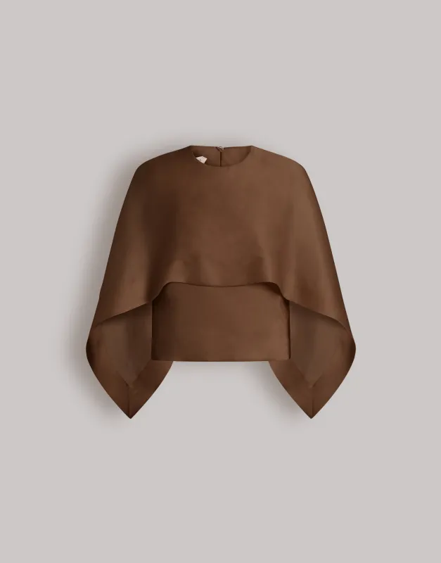Top cappa in organza di seta made by Alberta Ferretti