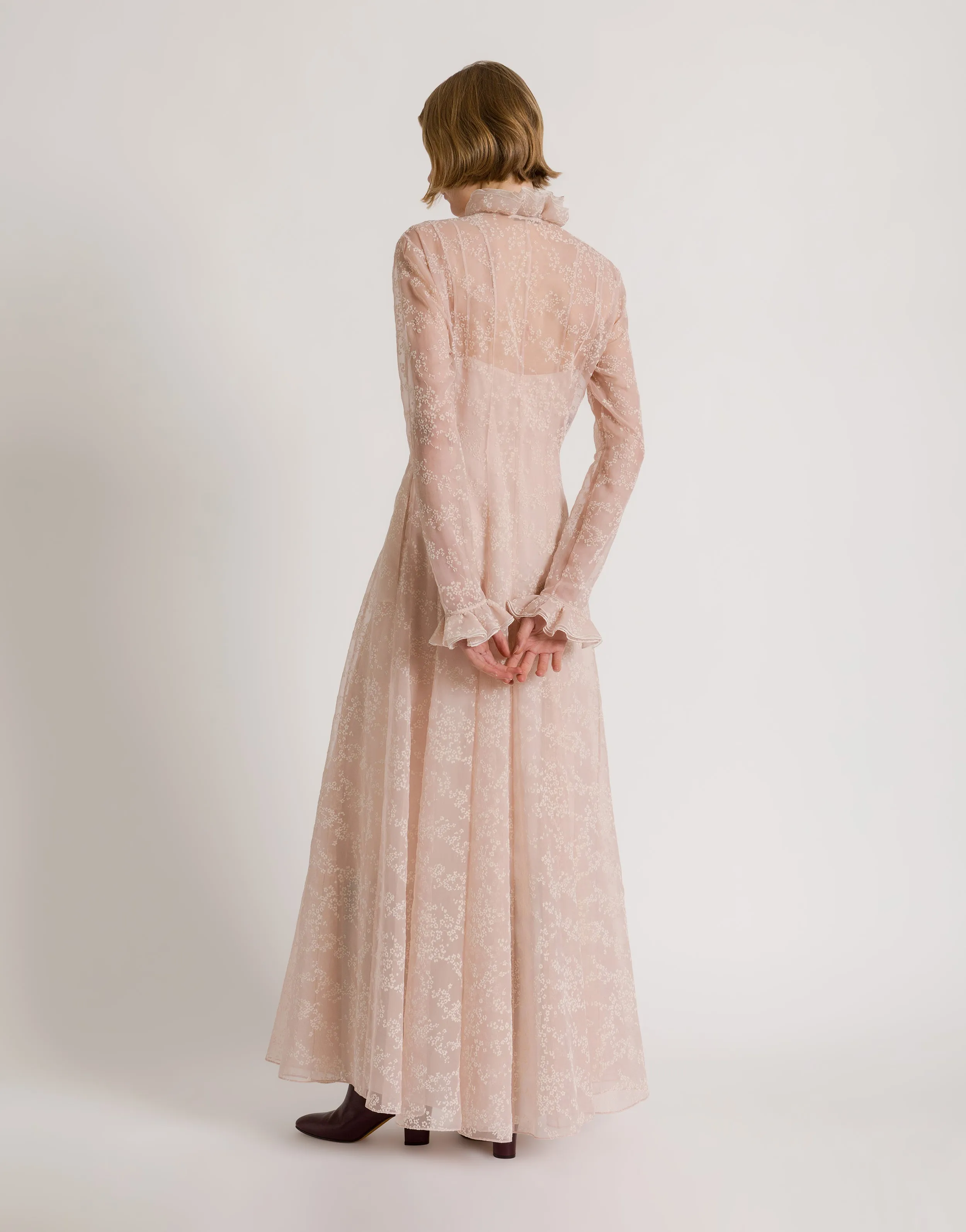 Abito in tulle di seta con motivo floreale sold by Philosophy di Lorenzo Serafini product image thumbnail 3