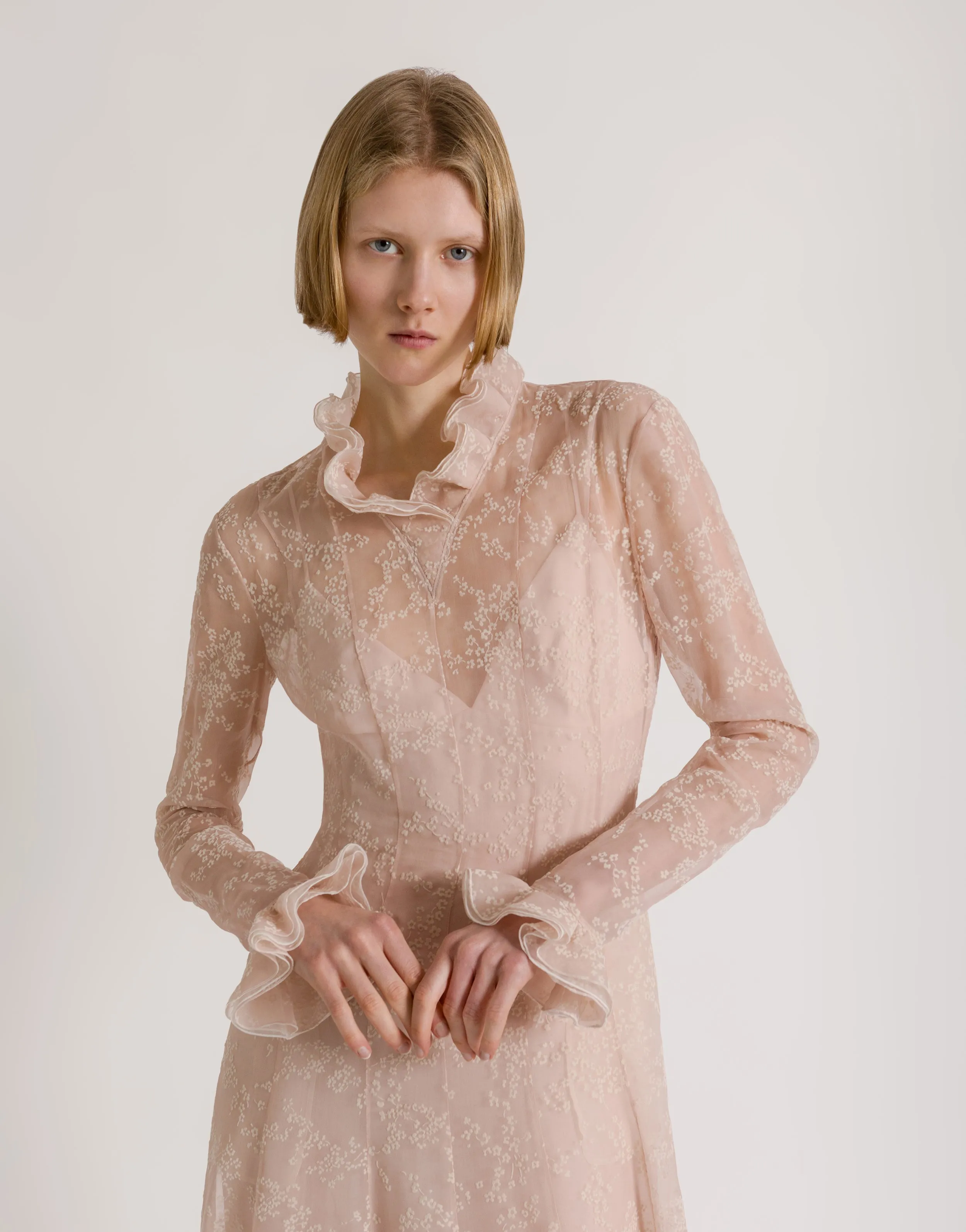 Abito in tulle di seta con motivo floreale sold by Philosophy di Lorenzo Serafini product image thumbnail 4