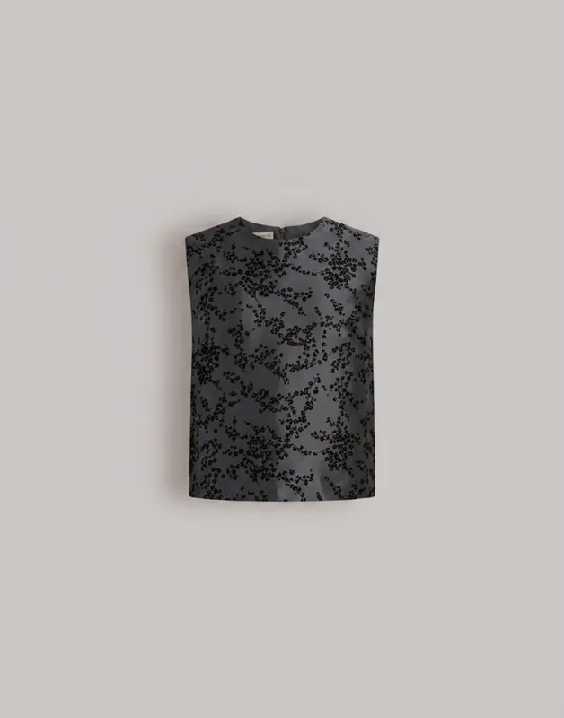 Top in mikado con stampa floreale made by Alberta Ferretti