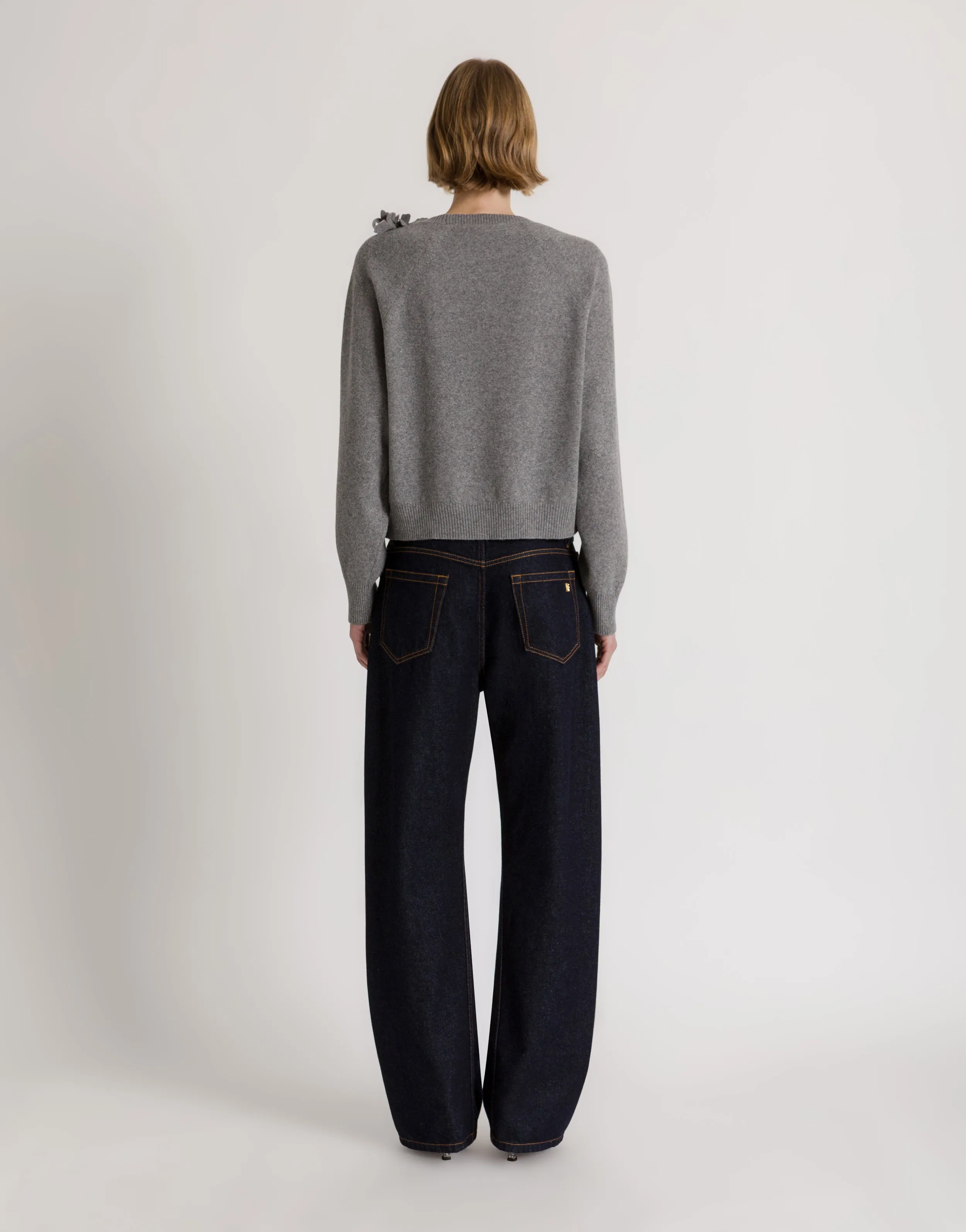 Jeans wide-leg blu scuro con logo AF sold by Philosophy di Lorenzo Serafini product image thumbnail 3