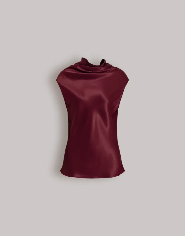 Top in raso con scollo fluido made by Alberta Ferretti