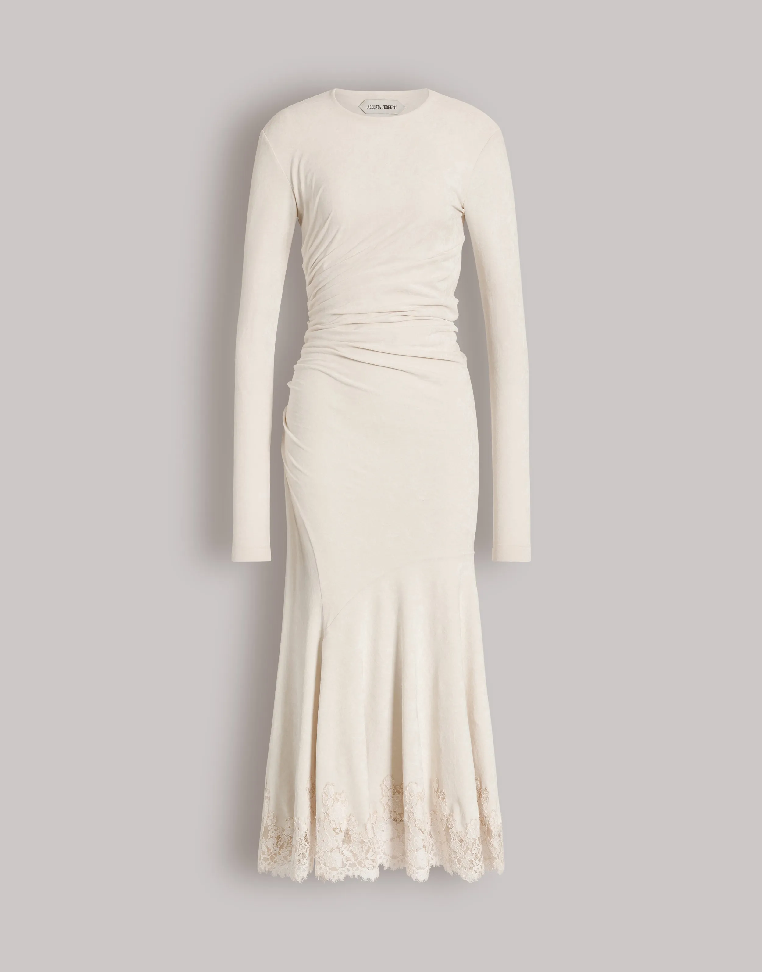 Abito midi in velluto stretch con bordo in pizzo sold by Philosophy