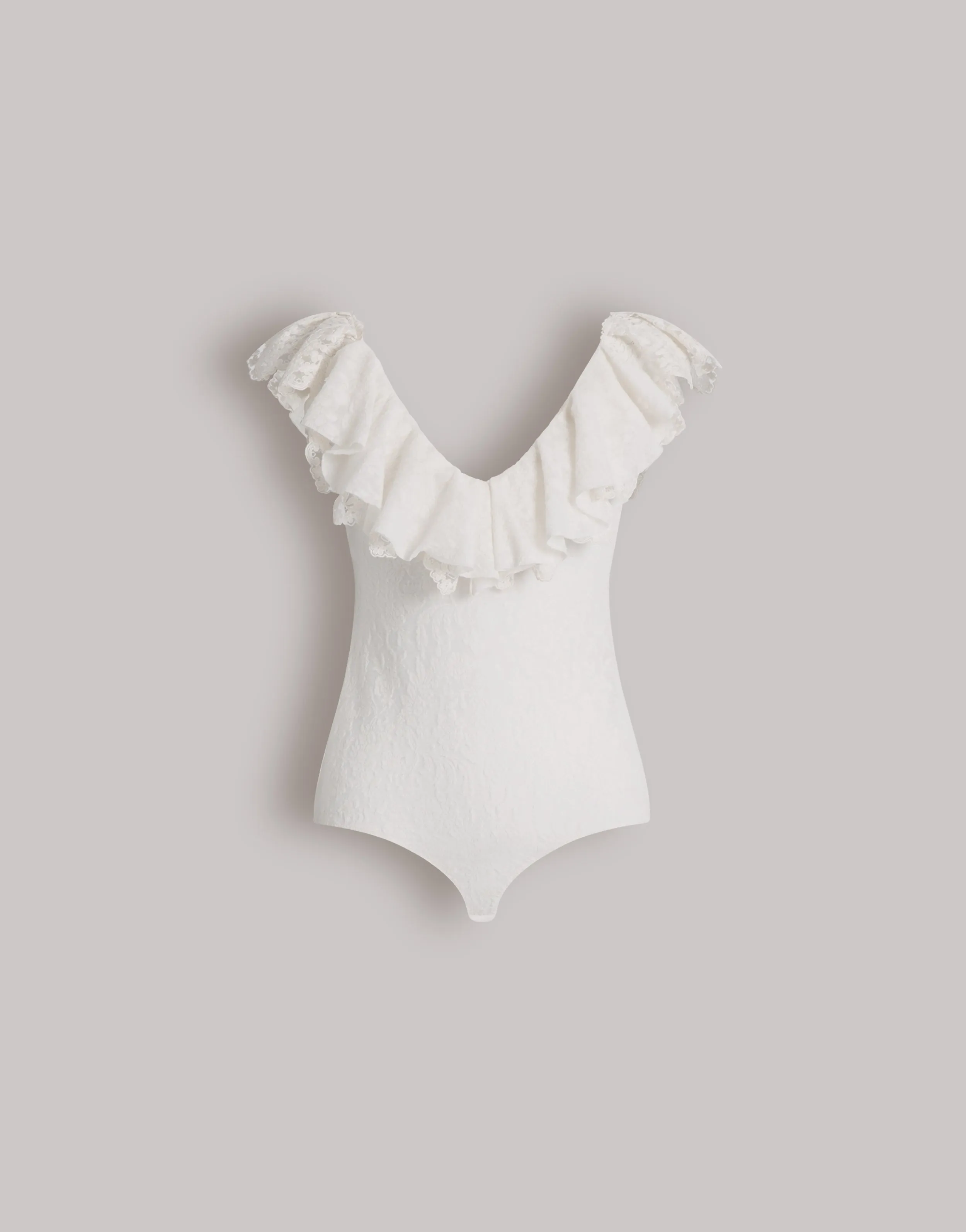 Body in pizzo di lana con maniche con volant sold by Philosophy di Lorenzo Serafini